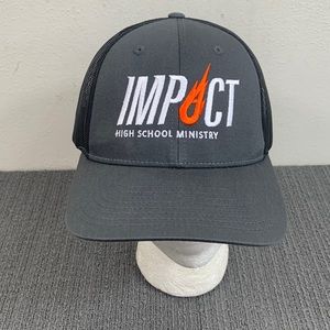 Impact High School Ministry Trucker Hat Mens Size M/L Gray Black Snapback cap